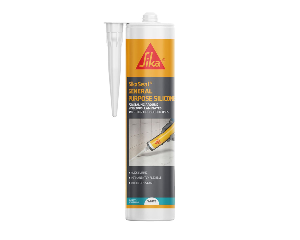 Sika Everbuild General Purpose Silicone Sealant White 260ml 12 Pack Waterproof Flexible Mould Resistant Seal for Baths Showers Sinks and Worktops