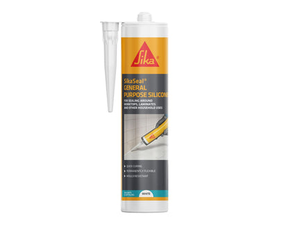 Sika Everbuild General Purpose Silicone Sealant White 260ml 12 Pack Waterproof Flexible Mould Resistant Seal for Baths Showers Sinks and Worktops