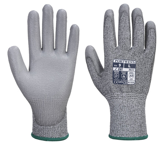 PORTWEST A622 Sz XS Level 3 Medium Risk Cut resistant Glove PU Palm