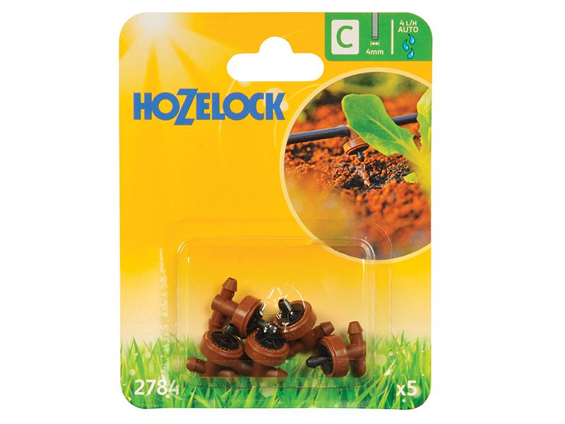 Hozelock 2784P0000 2784 In Line Pressure Dripper 4mm (Pack 5)
