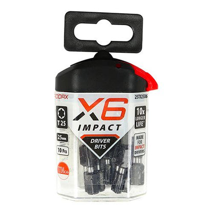 TIMCO X6 Impact TX Drive Driver Bit TX25 x 25 Pack 10