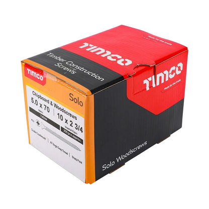 TIMCO Solo Woodscrew PZ2 CSK ZYP 5.0 x 70 Gold Pack 200