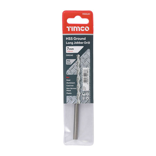 TIMCO HSS-G Long Series Drill Bit M2 7.0mm Pack 1