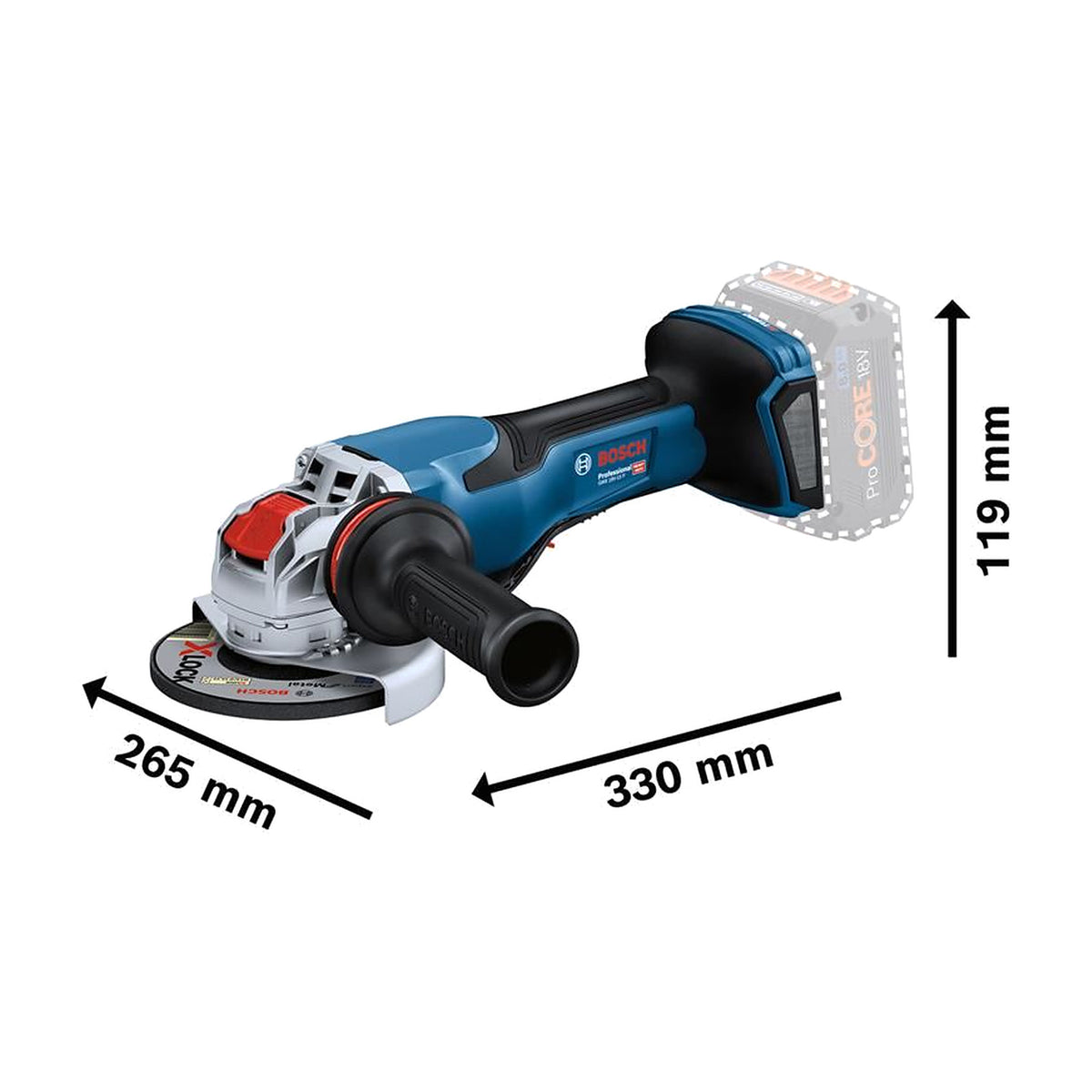 BSH GWX 18V-15 P Professional BITURBO Angle Grinder 125mm 18V Bare Unit