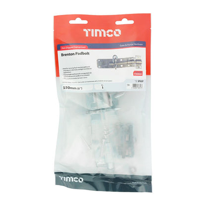TIMCO Brenton Padbolt HDG 6" Pack 1