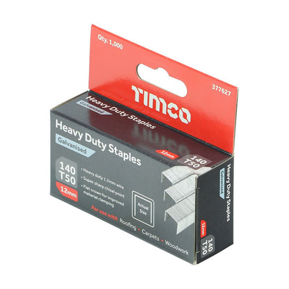 TIMCO Staples HD Chisel GALV 12mm Pack 1000
