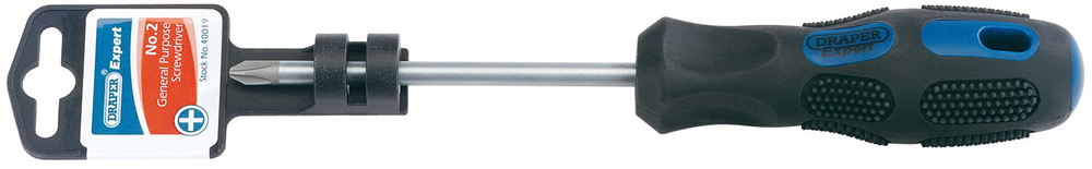 Draper NO.2X100MM CROSS S/DRIVER PKD 40019 General Purpose Cross Slot Screwdrivers (display packed)