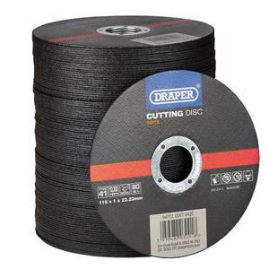 Draper CUT/DISC METAL - 115X1MM 100PC 94772 Metal Cutting Discs, 115 x 1 x 22.23mm (Pack of 100)