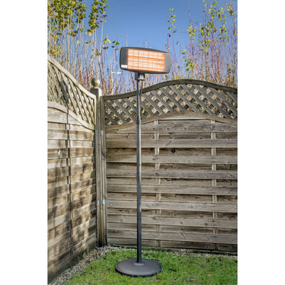 Sealey IFSH2003 Infrared Quartz Patio Heater with Telescopic Floor Stand 2000W/230V | 230V - 13A, Tip-Over Switch | A totally dry heat, no