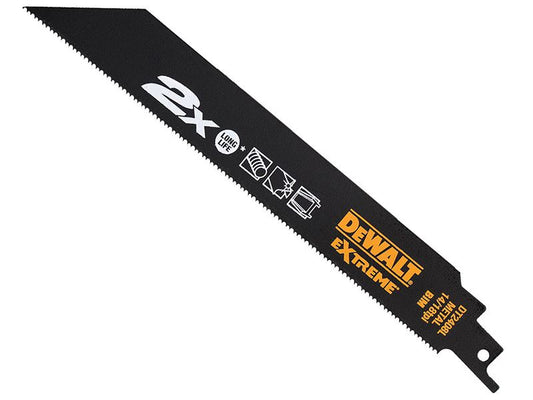 DeWalt DT2408L-QZ 2X Life Metal Reciprocating Blade 203mm x 14/18 TPI Pack of 5