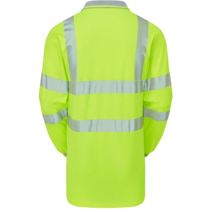 Pulsar Hi Vis Long Sleeve Polo Shirt Yellow High Visibility Workwear