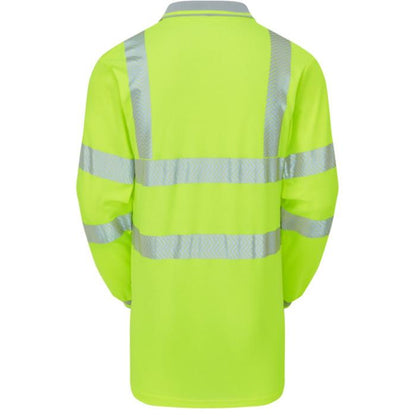 Pulsar Hi Vis Long Sleeve Polo Shirt Yellow High Visibility Workwear