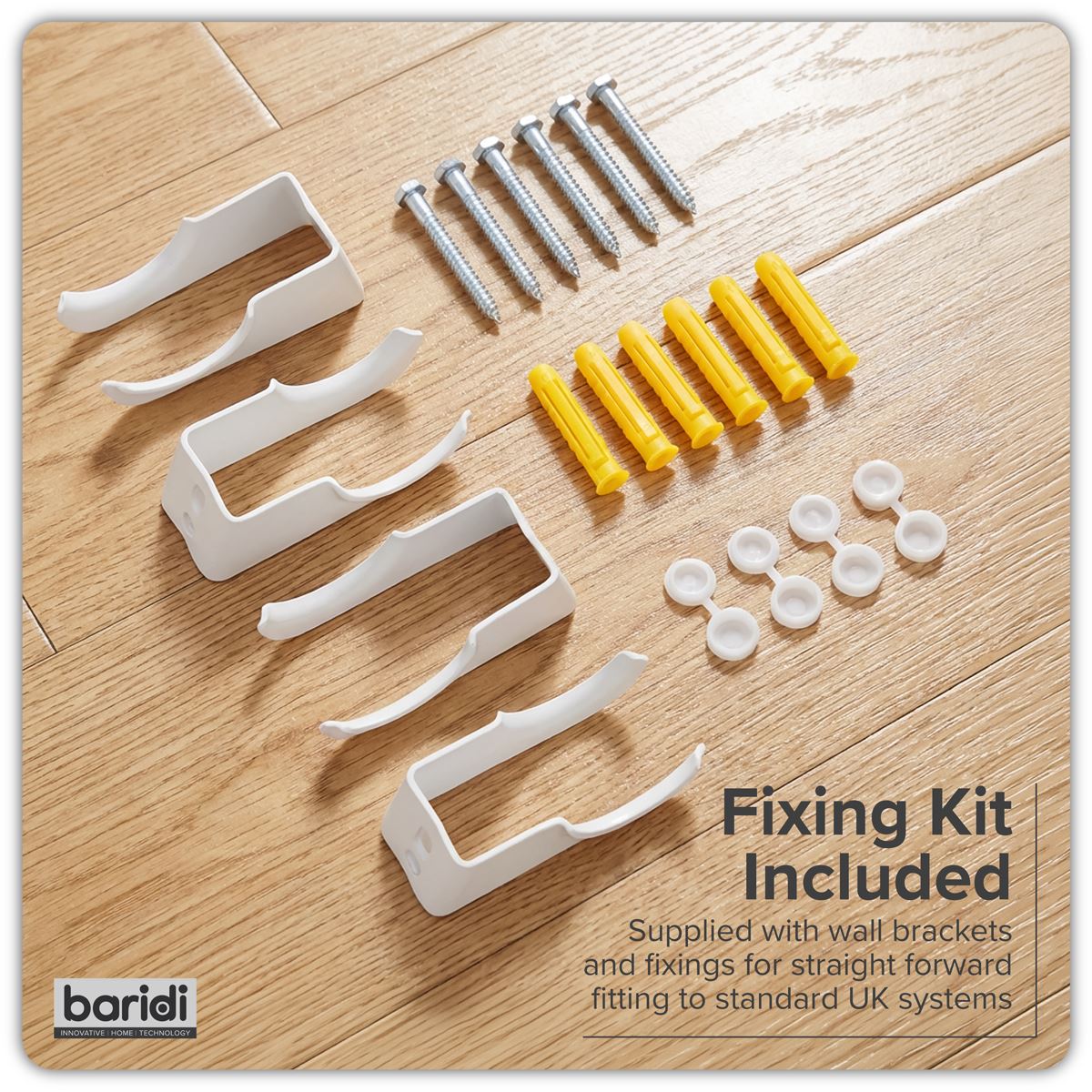 Baridi DH339 Horizontal Radiator Contemporary Double Flat Panel Design 600 x 560mm - Anthracite | Steel | Horizontal flat panel design delivers a BTU