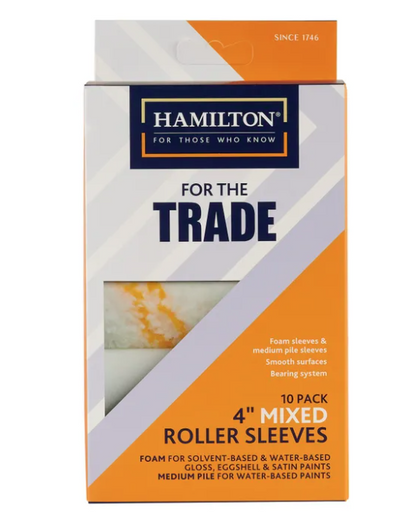 For The Trade 4" Mixed Sleeves - 10 Pack | Decorating Tools, Paint Brushes, Rollers & Accessories