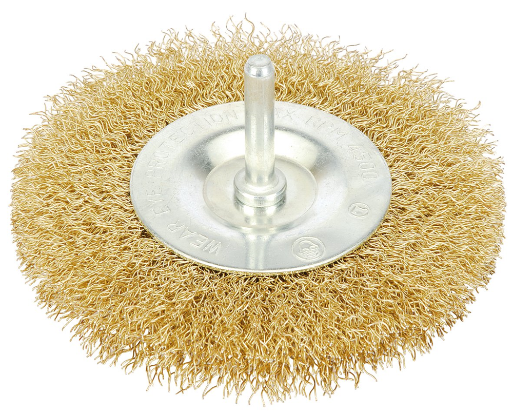 Draper BRASSED WIRE WHEEL 100MM 41428 41428 Brassed Steel Crimped Wire Wheel Brushes