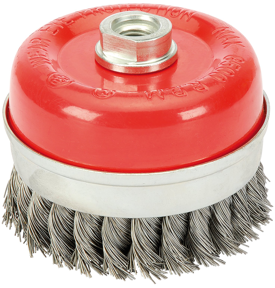 Draper 100MM TWIST KNOT CUP BRUSH M14 41450 41450 Steel Twist-Knot Wire Cup Brushes, M14