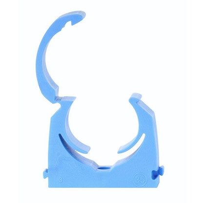 TIMCO MDPE Hinged Pipe Clip - Blue 20mm Blue Pack 10
