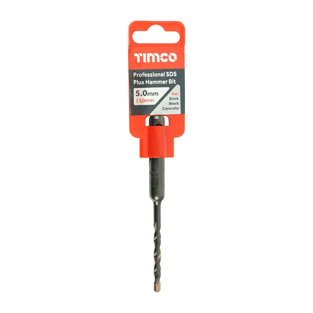 TIMCO Pro SDS Plus Hammer Bits (PGM) 5.0 x 110 Pack 1
