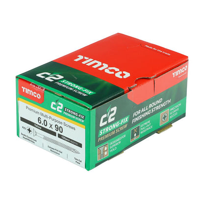 TIMCO C2 Strong-Fix PZ3 CSK ZYP 6.0 x 90 Gold Pack 100