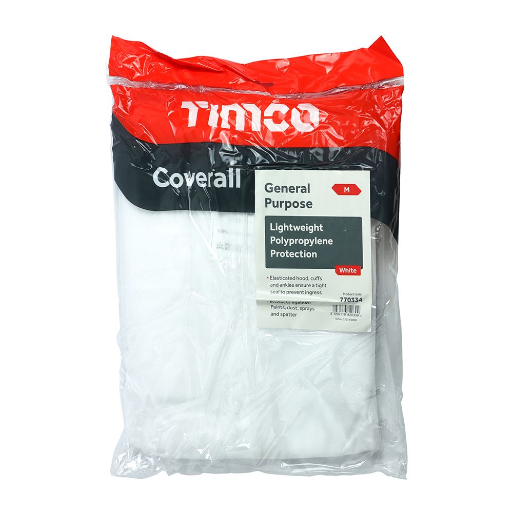 TIMCO PP Coverall White Medium Pack 1
