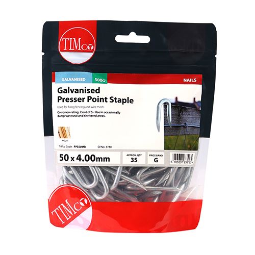 TIMCO Presser Point Staple - Galv 50 x 4.00 Pack 0.5
