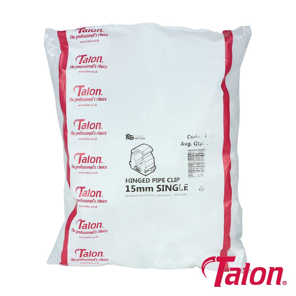 TIMCO Single Hinged Clip - White 15mm White Pack 100
