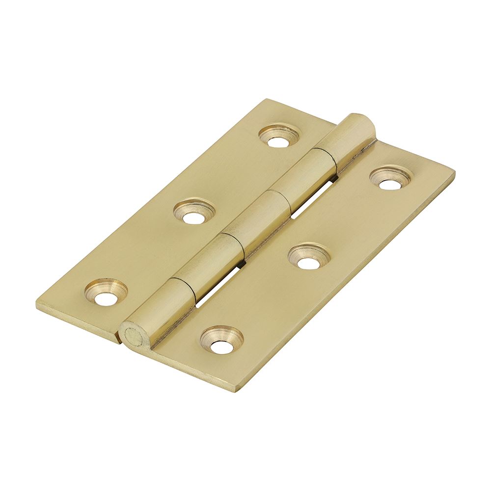 TIMCO Solid Drawn Hinge P/Brass 75 x 40 Pack 2