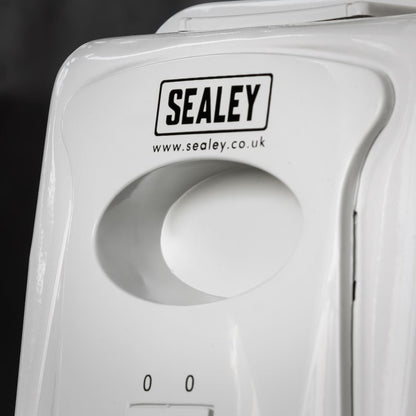 Sealey RD2500 11-Element Oil-Filled Radiator 2500W/230V | Thermostat, Tip-Over Switch | Oil filled radiator suitable for office, home, showroom and