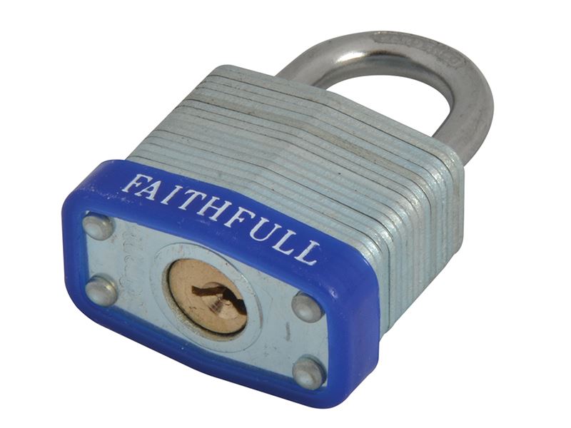 Faithfull FAIPLLAM30 Laminated Steel Padlock 30mm 3 Keys |