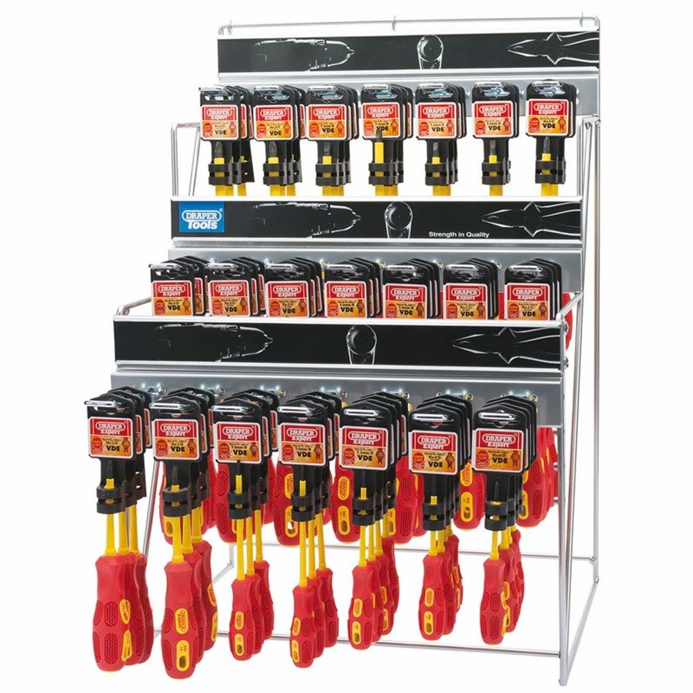 02060 Draper Dispenser with 48 x 960 VDE Insulated Screwdrivers D960/DS Professional Trade DIY Workshop Garage Use