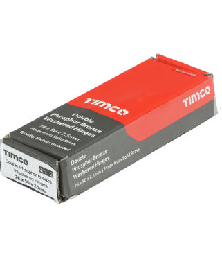 TIMCO Double PhosphorWasher Hinge AB 76 x 50 Red Pack 2
