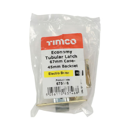 TIMCO Eco Tubular Latch E Brass 67mm Pack 1