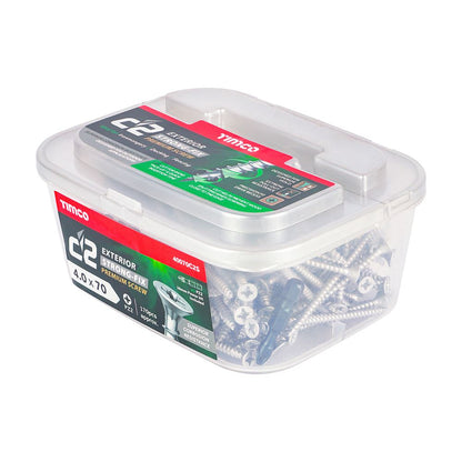 TIMCO C2 Strong-Fix Exterior PZ2 CSK 4.0 x 70 Silver Pack 170
