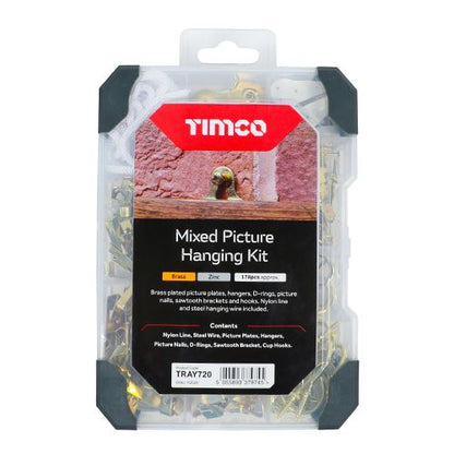 TIMCO Mix Picture Hanging Kit 179pcs Pack 1