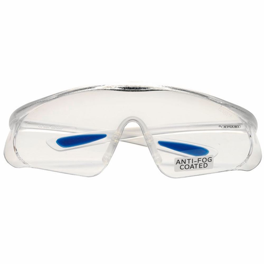 Draper CLEAR SAFETY SPECS SINGLE LENS 02931 Clear Anti-Mist Glasses