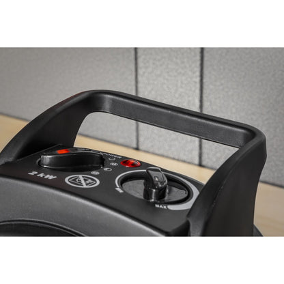 Sealey PEH2001 Industrial PTC Fan Heater 2000W/230V | 6,800Btu/hr, 1000/2000W, 230V - 13A, Thermostat | Features PTC heat conducting ceramic elements