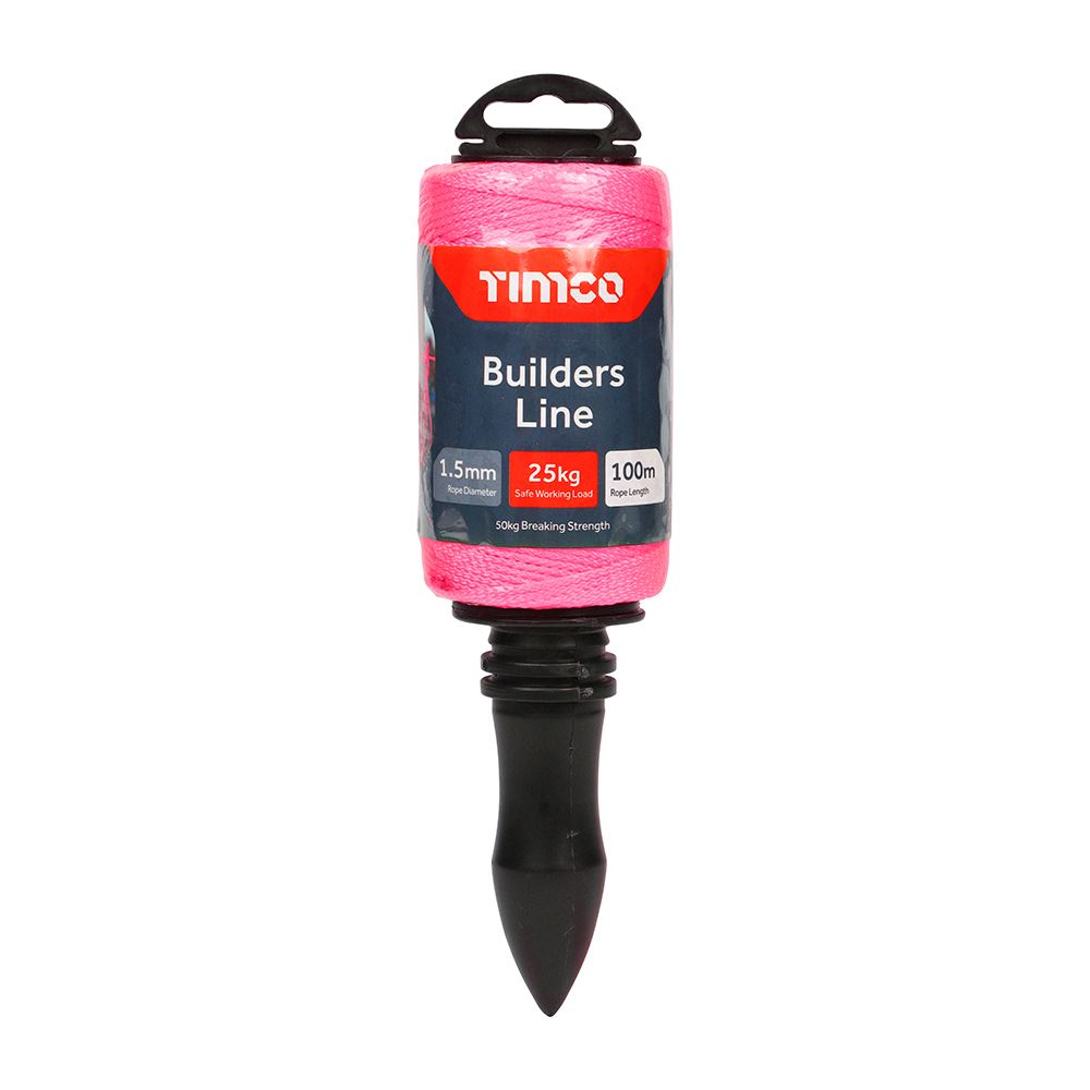 TIMCO Brick Line Pink - Winder 1.5mm x 100m Pink Pack 1