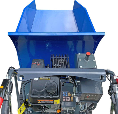 Hyundai 196cc Petrol 500kg Payload Tracked Mini Dumper/Power Barrow/Transporter, 3 Forward And One Reverse Gear, Hydraulic Tipping Mechanism, 3 Year Warranty