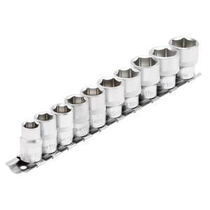 Draper 10PC 3/8 SOCKET SET RAIL 16400 3/8" Square Drive Socket Set on Metal Rail (10 Piece)