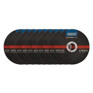 Draper CUT/DISC METAL - 115X1MM TIN 94771 Metal Cutting Discs, 115 x 1 x 22.23mm (Pack of 10)