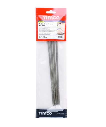 TIMCO Hex Head Timber Construction Screws 6.7mm Exterior Green – Various Lengths and Pack Sizes for Landscaping, Timber Framing and Structural Timber Fixing