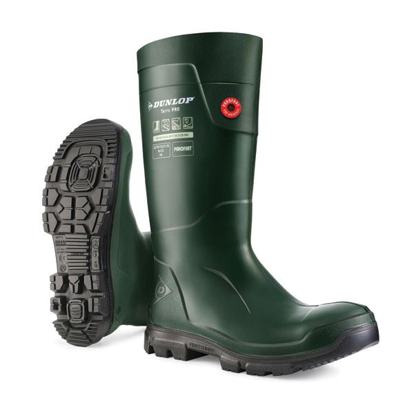 Dunlop Purofort Terrapro Safety Wellington Boots Green Steel Toe Work Wellies