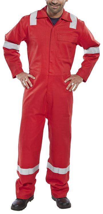 Beeswift Nordic Design Fire Retardant Boilersuit – 300gsm Cotton FR Reflective Welding Workwear, Various Colours & Sizes