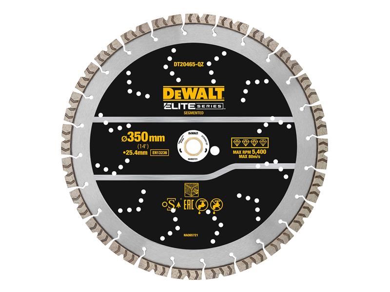 DeWalt ELITE SERIES Rebar Concrete Diamond Wheel 350 x 25.4mm