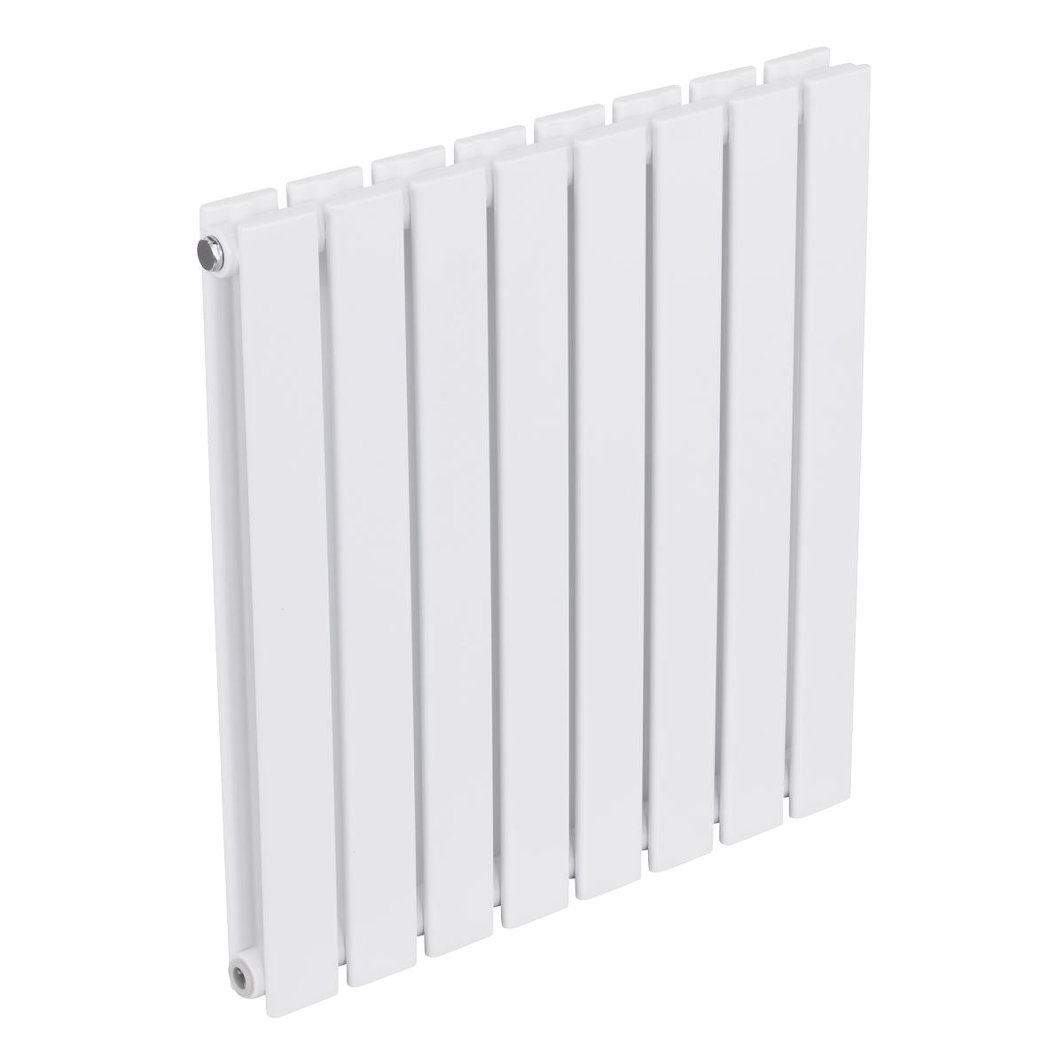 Baridi DH349 Horizontal Radiator Contemporary Double Flat Panel Design 600 x 560mm - White | Steel | Horizontal flat panel design delivers a BTU