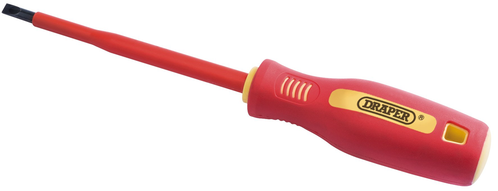 Draper 125X5.5MM VDE P/SL S/G.-BULK 46524 46524 VDE Approved Fully Insulated Soft Grip Plain Slot Screwdrivers (sold loose)