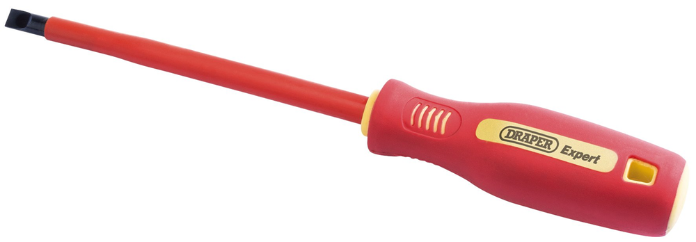 Draper 150X8.0MM VDE P/SL S/G.-BULK 46526 46526 VDE Approved Fully Insulated Soft Grip Plain Slot Screwdrivers (sold loose)