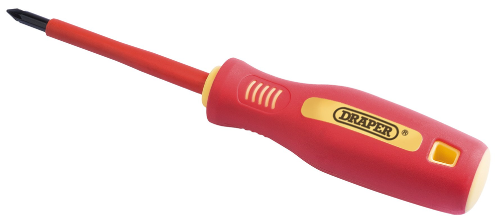 Draper NO.1X80MM VDE C/SL S/G.-BULK 46531 46531 VDE Approved Fully Insulated Soft Grip Cross Slot Screwdrivers (sold loose)