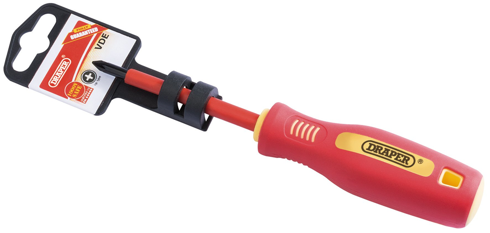 Draper NO.1X80MM VDE PZ S/G-SD (PKD) 46533 46533 VDE Approved Fully Insulated Soft Grip PZ TYPE Screwdrivers (Display Packed)