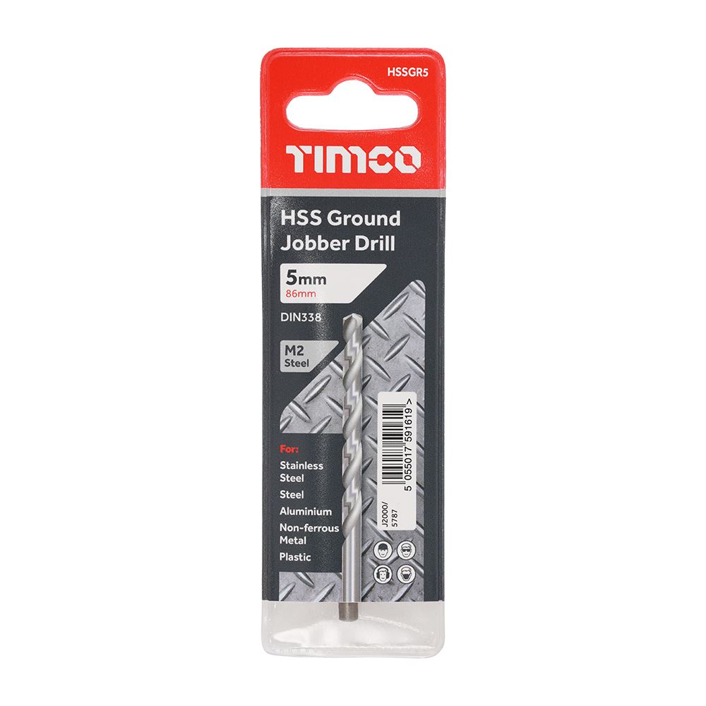 TIMCO HSS-G Jobber Drill Bit M2 5.0mm Pack 1